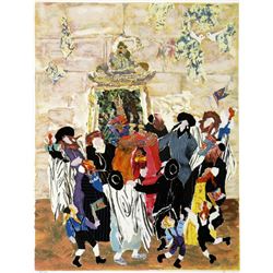 Judith Yellin- Original Serigraph "Simha Torah at the Wall II"