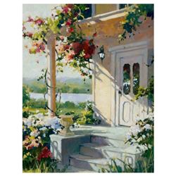 Marilyn Simandle, "Summer Villa" Limited Edition on Canvas, Numbered and Hand Signed with Letter of 