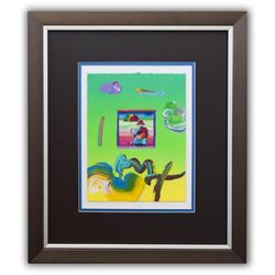 Peter Max- Original Mixed Media "Umbrella Man 2007 Ver. I#25"