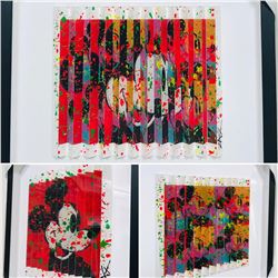 E.M. Zax- One-of-a-kind 3D polymorph mixed media on paper "Mickey"