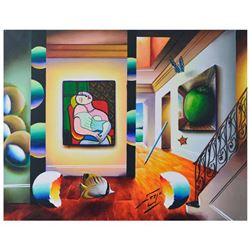 Ferjo, "Picasso Meets Magritte" Original Painting on Canvas, Hand Signed with Letter of Authenticity