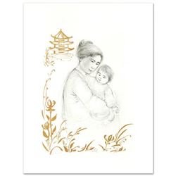  Lei Jeigiong and her Baby in the Garden of Yun-Tai  Limited Edition Lithograph by Edna Hibel (1917-