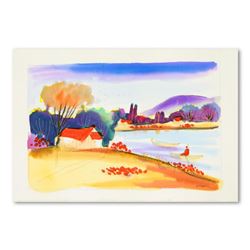 Moshe Leider, Original Watercolor Painting, Hand Signed with Letter of Authenticity.