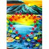 Image 3 : Vera V. Goncharenko- Original Painting on Cutout Steel and Board "Sunset"