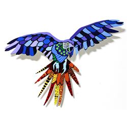 Patricia Govezensky- Original Painting on Laser Cut Steel "Macaw V"