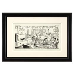 Bizarro,  Alien Abduction  is a Framed Original Pen & Ink Drawing by Dan Piraro, Hand Signed with Le