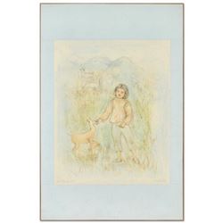 "The Forest Friend" Limited Edition Lithograph by Edna Hibel (1917-2014), Numbered and Hand Signed w