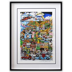 Charles Fazzino- 3D Construction Silkscreen Serigraph "Looneywood"