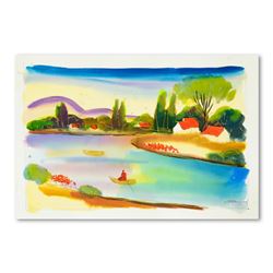 Moshe Leider, Original Watercolor Painting, Hand Signed with Letter of Authenticity.