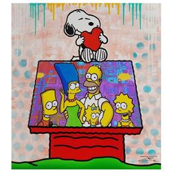 Jozza, "My House #3" Hand Signed Original Mixed Media on Canvas with COA.