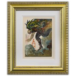 Salvador Dali- Original Color Woodcut on B.F.K. Rives Paper "Inferno 31"