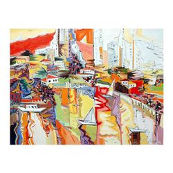 Natalie Rozenbaum, "Marina Reflections" Limited Edition on Canvas, Numbered and Hand Signed with Let