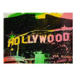 Steve Kaufman (1960-2010), "Hollywood" Hand Embellished Limited Edition Silkscreen on Canvas, TP Num