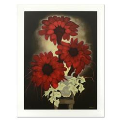 Brenda Barnum, "Daisy Red" Limited Edition Serigraph, Numbered and Hand Signed with Certificate of A