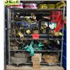 Image 10 : Shelving Unit and Contents: Ratchet Straps, Caution Tape, etc