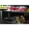 Image 3 : Shelving Unit and Contents: Ratchet Straps, Caution Tape, etc