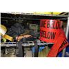 Image 4 : Shelving Unit and Contents: Ratchet Straps, Caution Tape, etc