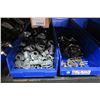Image 26 : Shelf & Bins of Misc Size Conduit Straps, Compression Connectors, Couplings, Bushings, etc (see vide
