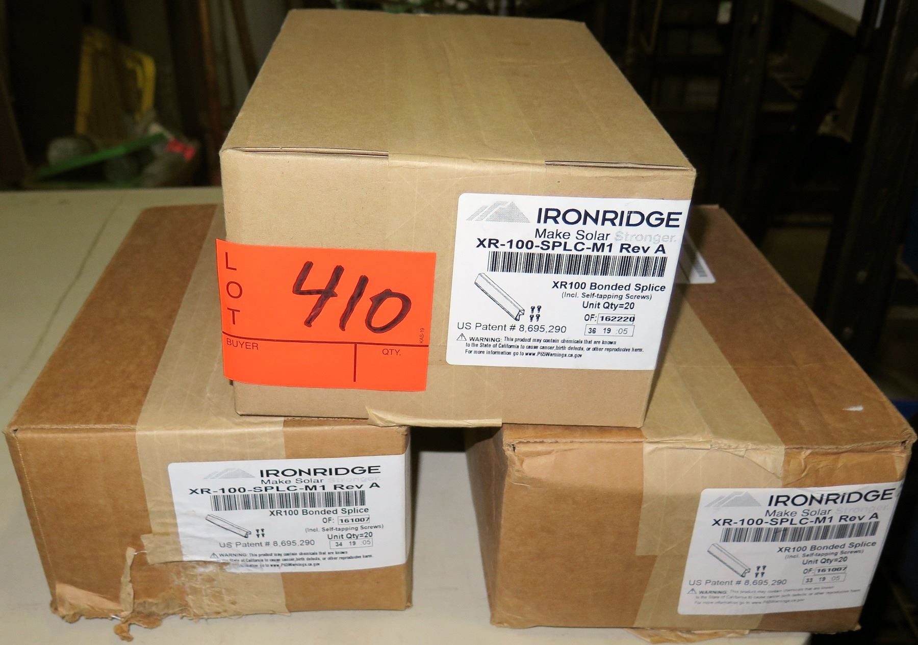 Qty 3 Boxes Ironridge Bonded Splice (20 per box=60 total)
