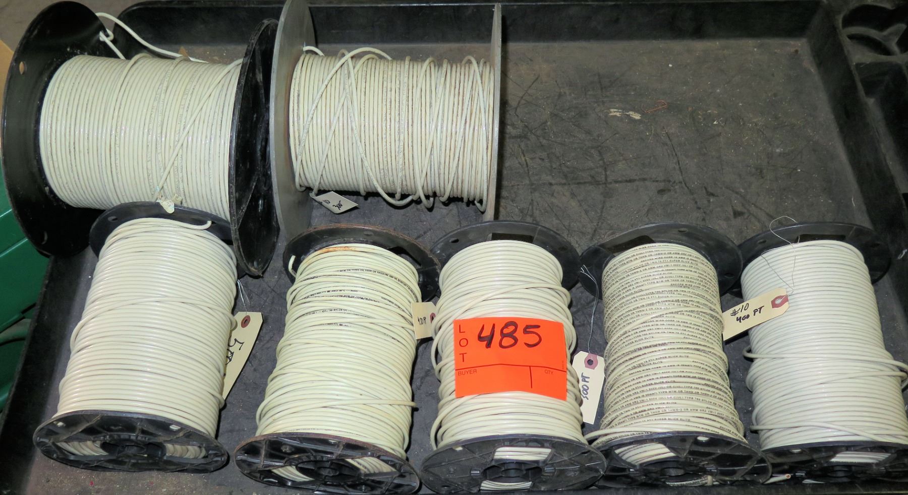 7 Spools Qty 7 Spools #10 White Wire