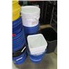 Image 2 : Multiple Square & Round Plastic 5 Gallon Buckets