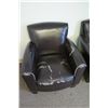 Image 2 : Qty 3 Vinyl Upholstered Chairs w/ Glass End Tables