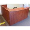 Image 1 : Wood "L" Shaped Reception Counter Desk w/ Chair (see last photo for dimentions)