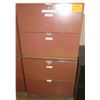 Image 1 : Qty 2 Red Metal 2-Drawer Lateral File Cabinets Stacked