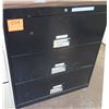Image 1 : Black Metal 3 Drawer Lateral File Cabinet w/ Wood Top