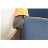 Image 2 : Stationary Blue Upholstered Chair w/ Metal Legs & Arm Rest