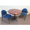 Image 1 : Round Table w/ 2 Blue Chairs