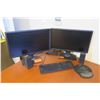 Image 1 : Qty 2 Dell Computer Monitors w/ Speakers and Keyboard