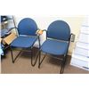Image 1 : Qty 2 Blue Upholstered Reception Chairs
