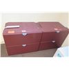 Image 1 : Qty 2 Red Metal 2-Drawer File Cabinets