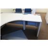 Image 10 : White "L" Shape Desk w/ Interlocking Sides, 2 File Cabinets & Chairs (see last photo for dimensions)