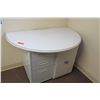 Image 8 : White "L" Shape Desk w/ Interlocking Sides, 2 File Cabinets & Chairs (see last photo for dimensions)