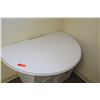 Image 9 : White "L" Shape Desk w/ Interlocking Sides, 2 File Cabinets & Chairs (see last photo for dimensions)
