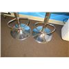 Image 2 : Qty 2 Metal Pedestal 1-Ring Stools w/ Square Upholstered Seats