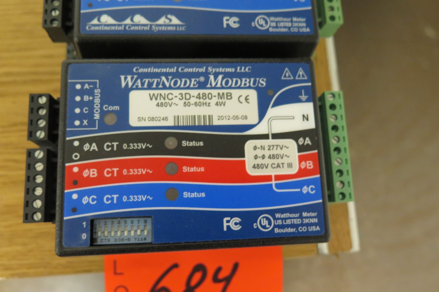 Wd Wn Control Systems Qty 5 Continental Control Systems WattNode ModBus WNC-3D-480-MB