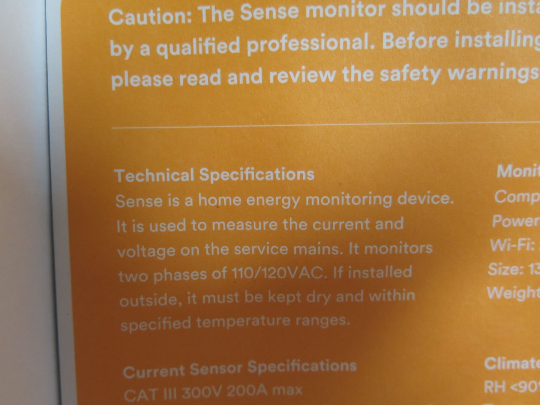 Qty 6 Boxes Sense Solar Electrical Monitoring Sensors (2 per box=12 total)
