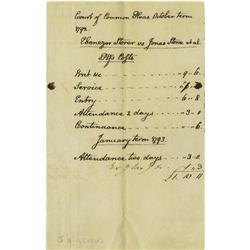 Two John Q. Adams Unsigned Manuscript Invoices 