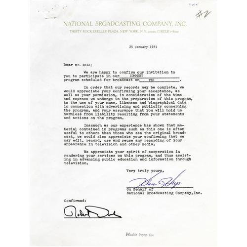 Two Signatures Each Of Sam Ervin And Robert Dole Two Signatures Each Of Sam Ervin And