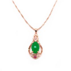 Beautiful Carved Jade Stone Surrounded in Semi-Precious
