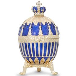 1885 Blue Enamel Ribbed Royal Russian Inspired Egg