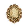 Image 3 : Ladies Silhouetted Rhinestone Cameo Pendant Broach