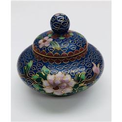 Asian Cloisonne & Enameled Floral Lidded Comport