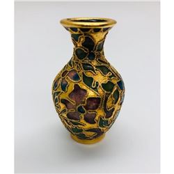 Asian Cloisonne & Enameled Floral Decorated Egg On Stand