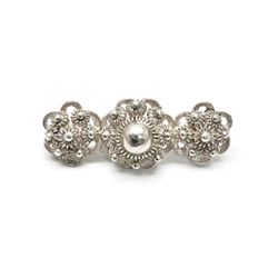 Elegant Sterling Silver The Three Pearls" Custom Designed Ladies Brooch