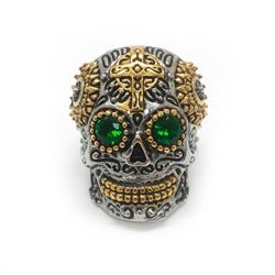 Large Men's Stainless Steel Skull Head Ring