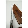Image 3 : 8" Straight Point Damascus Blade With Beautiful Rosewood Handle Laid With Bronze Rings